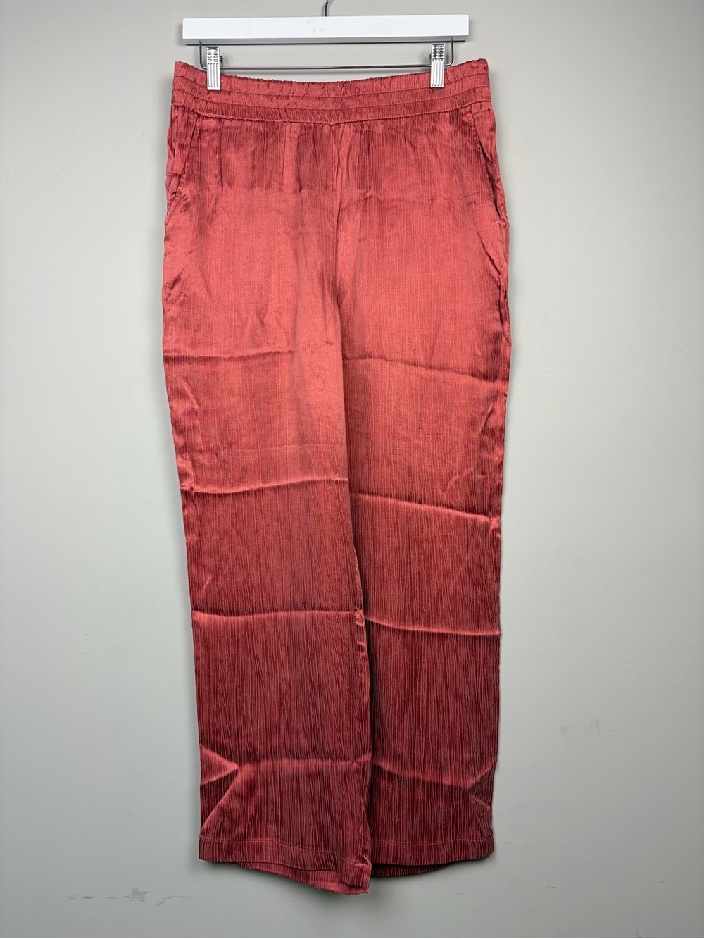 Soft Surroundings Straight Leg Pants M Red Cupro Pull On Boho